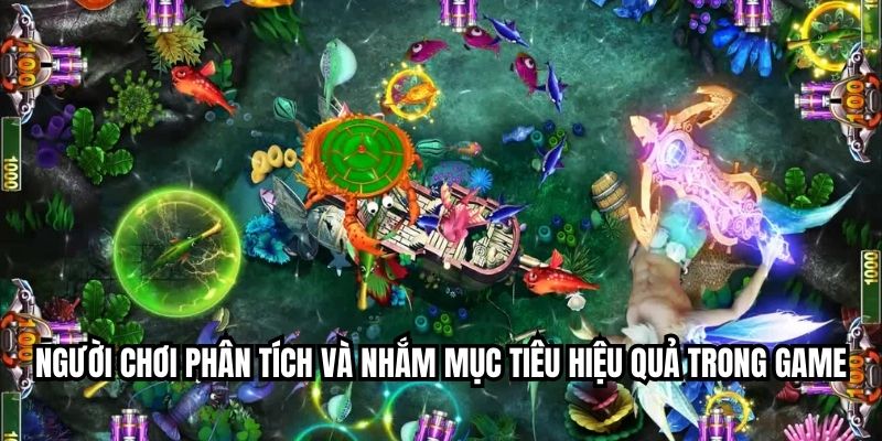 खिलाड़ी खेल में प्रभावी ढंग से लक्ष्यों का विश्लेषण और निशाना लगाते हुए